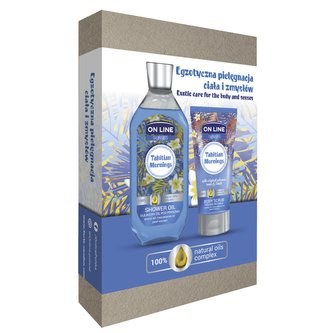 On line set Tahitian Mornings sprchový gel + tělový peeling