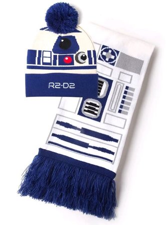 Zimní dárkový set čepice a šála Star Wars|Hvězdné Války: R2-D2 (univerzální)