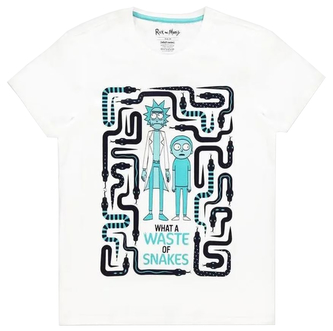 Pánské tričko Rick & Morty: Waste Of Snakes (M) bílá bavlna
