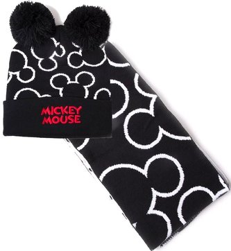 Zimní dárkový set čepice a šála Disney: Mickey Mouse silueta (univerzální)