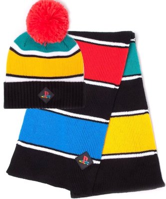 Zimní dárkový set čepice a šála Playstation: Retro (univerzální)