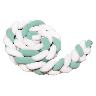 Pletený mantinel 360 cm, white + mint Pletený mantinel 360 cm, white + mint