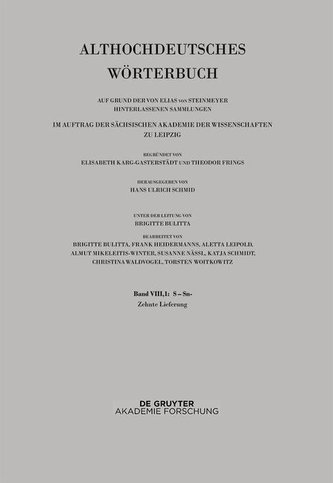 Band VIII,1: S-Sn. 10. Lieferung: satulgiziugi bis sisuua