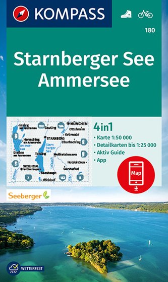 KOMPASS Wanderkarte Starnberger See, Ammersee 1:50 000