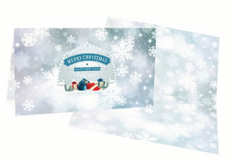 Přání A - Vánoční s vločkami - anglický jazyk /8,5x15cm