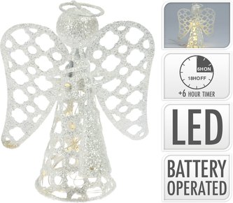 dekorace 10LED ANDĚL 15cm s časovačem BÍ