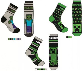 SADA  3 KS PONOŽKY MINECRAFT - velikost 31-34