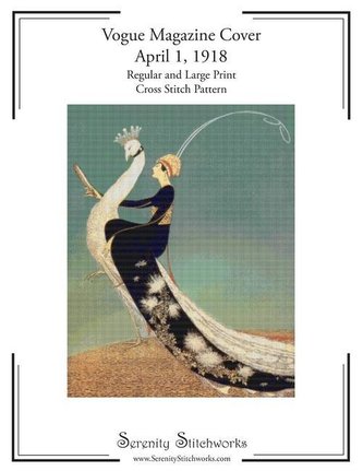 Vogue Magazine Cover - April 1, 1918 Cross Stitch Pattern: Regular and Large Print Cross Stitch Chart