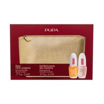 Pupa Extra Base péče o nehty Extra Smoothing Base 5 ml 02 Rose + péče o nehty Keratin Booster Gel 5 ml + kosmetická taštička