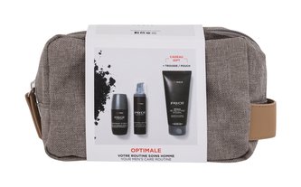 PAYOT Homme Optimale čisticí pleťový gel Homme Optimale Purifying Cleansing Care 200 ml + protivrásková emulze Homme Optimale Wrinkle Smoothing Fluid 50 ml + antiperspirant Homme Optimale Anti-Perspirant Roll-On 75 ml + kosmetická taška