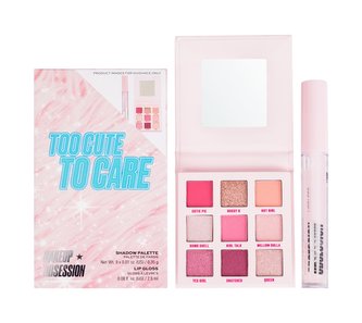 Makeup Obsession Too Cute To Care paletka očních stínů Too Cute To Care 3,15 g + lesk na rty Too Cute To Care 2,5 ml