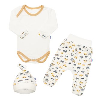 3-dílná bavlněná kojenecká souprava New Baby Cars - velikost 68 (4-6m)