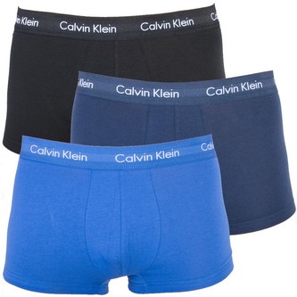 3Pack boxerky Calvin Klein Low Rise černé/tmavě modré/modré Velikost: XL