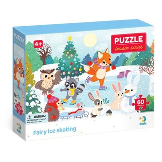 Puzzle Zvířata Čarovné zimní bruslení 60 dílků