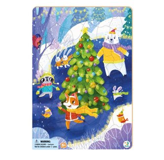Dodo Puzzle rámové Zvířátka na bruslích 53 dílků