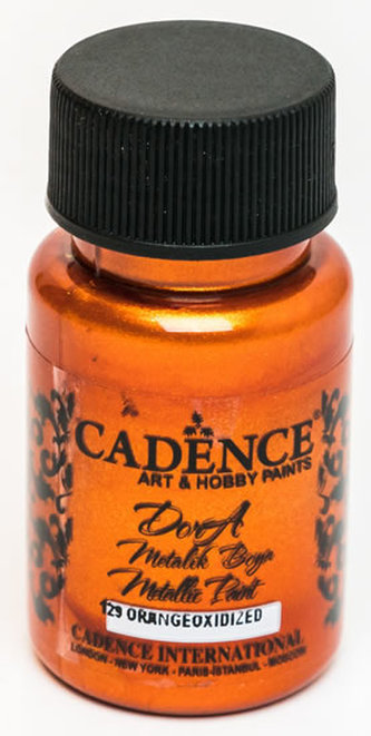 Metalická akrylová barva Cadence Dora Metalic - tmavá oranžová / 50 ml
