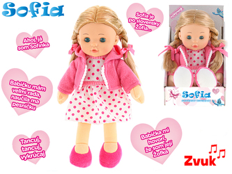 Panenka Sofia 31cm mrkací měkké tělo na baterie slovensky mluvící v krabičce