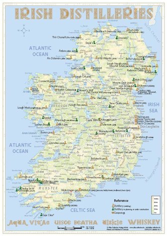 Whisky Distilleries Ireland - Tasting Map 1 : 1.800.000 Whisky Distilleries Ireland - Tasting Map 1 : 1.800.000