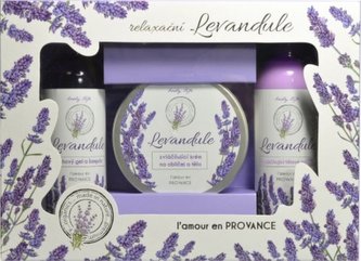 body tip Dárková kazeta Levandule PREMIUM - sprchový gel, tělové mléko, zvláčňující krém