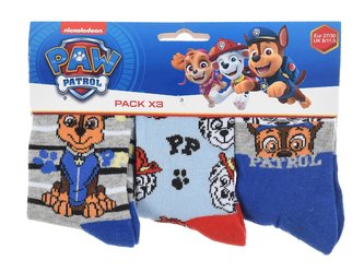 SADA 3 KS PONOŽKY TLAPKOVÁ PATROLA - velikost 31-34