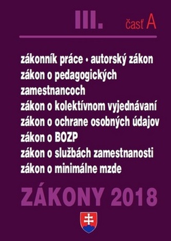 Zákony 2018 III. časť A