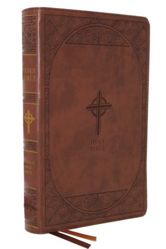 NABRE, New American Bible, Revised Edition, Catholic Bible, Large Print Edition, Leathersoft, Brown, Thumb Indexed, Comf