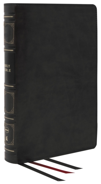 NKJV, Reference Bible, Classic Verse-by-Verse, Center-Column, Genuine Leather, Black, Red Letter, Thumb Indexed, Comfort