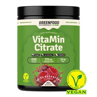 GreenFood nutrition - Performance VitaMin citrate 300g - Malinový juice