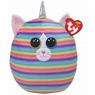 Ty Squish-a-Boos HEATHER - bílá kočka s rohem 30 cm