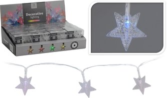 Světla vánoční 10 LED žárovek-hvězdy barevné