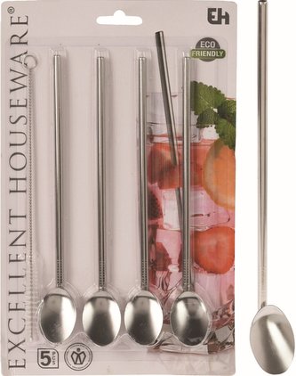 Brčko/lžička 4 ks nerez+čistící kartáček 1 ks