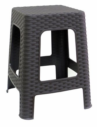 Taburet vysoký 47x35x35,5 cm polyratan wenge
