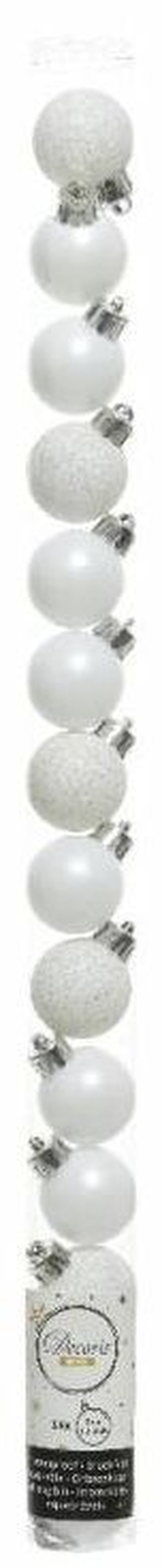 Ozdoba vánoční koule 14 ks / 3 cm bílá