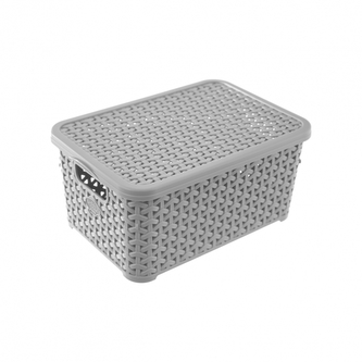 Box ratan s víkem 6 l šedý