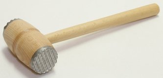 Palička na maso se 2 kovovými konci 28x4,5 cm dřevo