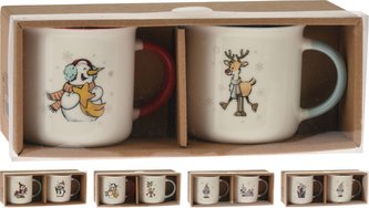 Hrnek 320 ml 2 ks vánoční motiv porcelán