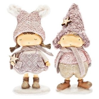 Chlapeček růžový ve špičaté čepici s hvězdou 16x8 cm