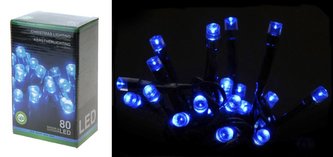 Světla vánoční 80 LED modrá vnitřní i venkovní