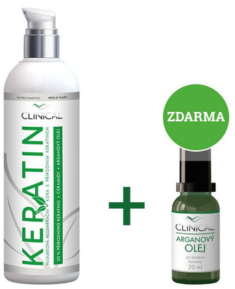 Clinical Keratin hloubková regenerační kúra 100 ml + Arganový olej 20 ml zdarma Clinical Keratin hloubková regenerační kúra 100 ml + Arganový olej 20 ml zdarma