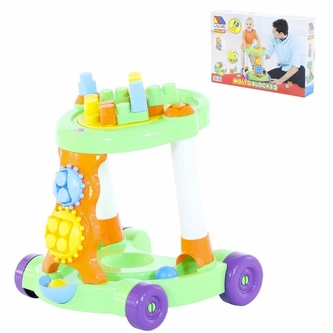 Molto Blocks 3 - vozík se stavebnicí zelené Molto Blocks 3 - vozík se stavebnicí zelené