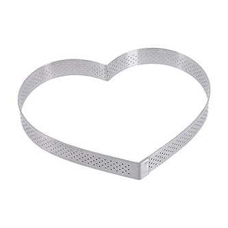 Pečení de Buyer, 3099.53, perforovaný rám, tvar srdce, průměr 22 cm, výška 2 cm, nerez