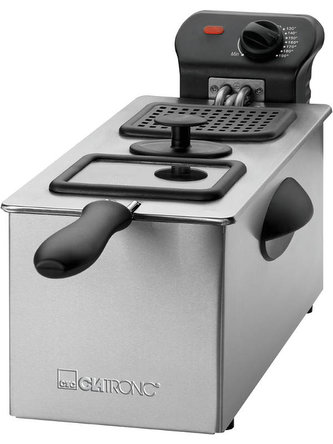 Fritéza Clatronic, FR3587, kapacita 3 L, nerezový kontejner, nerezová topná spirála, průhledné okénko, kontrolka, výměnný pachový a kouřový filtr, ochrana proti přehřátí, 2000 W