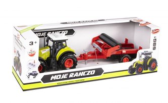 Traktor s obracákem sena světlo, zvuk