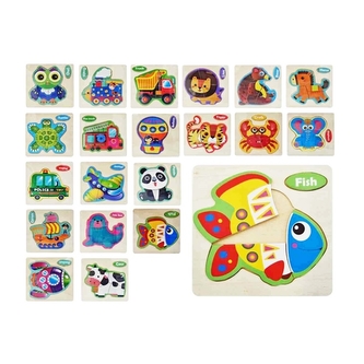Dřevěné dětské puzzle - různé druhy