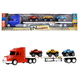 Kamion Pull & Back s přívěsem a auty