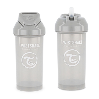 Láhev s brčkem 360ml 6+m šedá