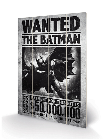 Obraz DC Comics|Batman: Wanted malba na dřevě (40 cm x 59 cm)
