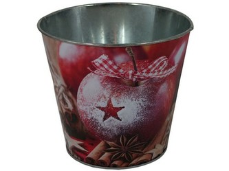 květináč plechový 18x16,5x13,5cm JABLKO SKOŘICE