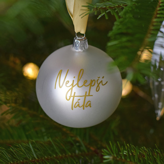 Skleněná baňka - Nejlepší táta (bílá)