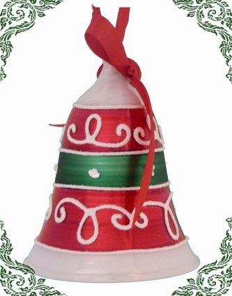 Ozdoba vánoční zvon retro barevný sklo